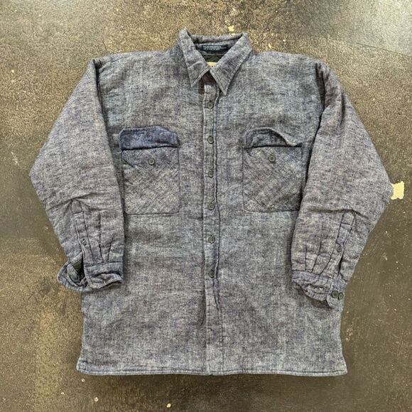 S.Wm Casual Men’s Quilted Lined Cotton Blend Button Up Jacket Size Large - Picture 1 of 11